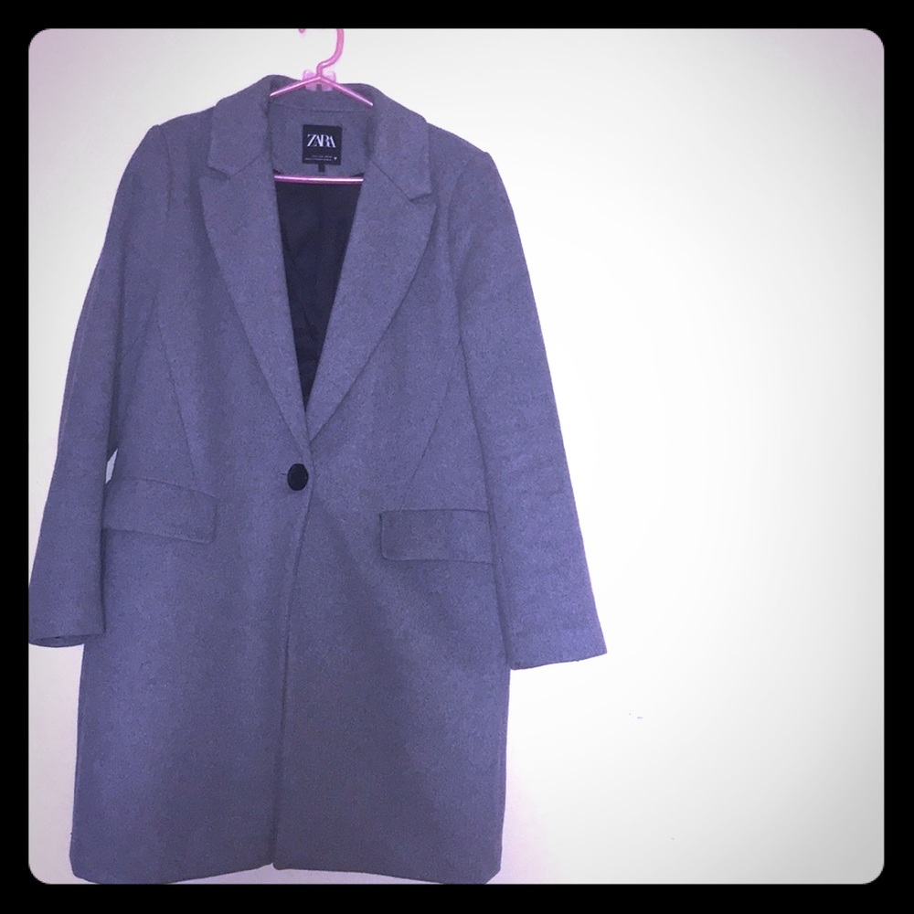 Zara Grey Menswear coat with pockets
